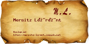 Mersitz Lóránt névjegykártya