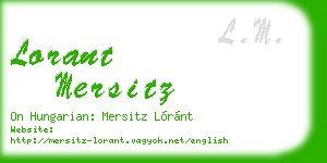 lorant mersitz business card