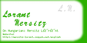 lorant mersitz business card